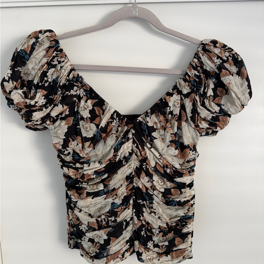 Abercrombie & Fitch Black Floral Top Sz Small